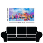 Abstract Colorful Sea Sailing Boat Canvas Wall Painting