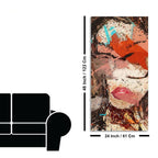 Abstract Colorful Women Textured Art Canvas Wall Painting
