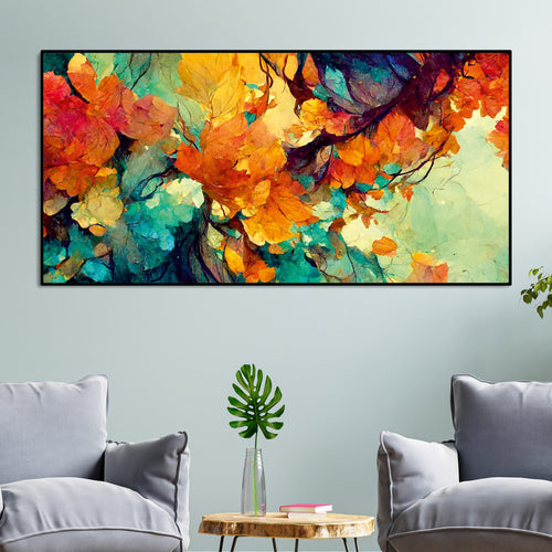 Abstract Texture Colorful Leaves Art Canvas Wall Painting