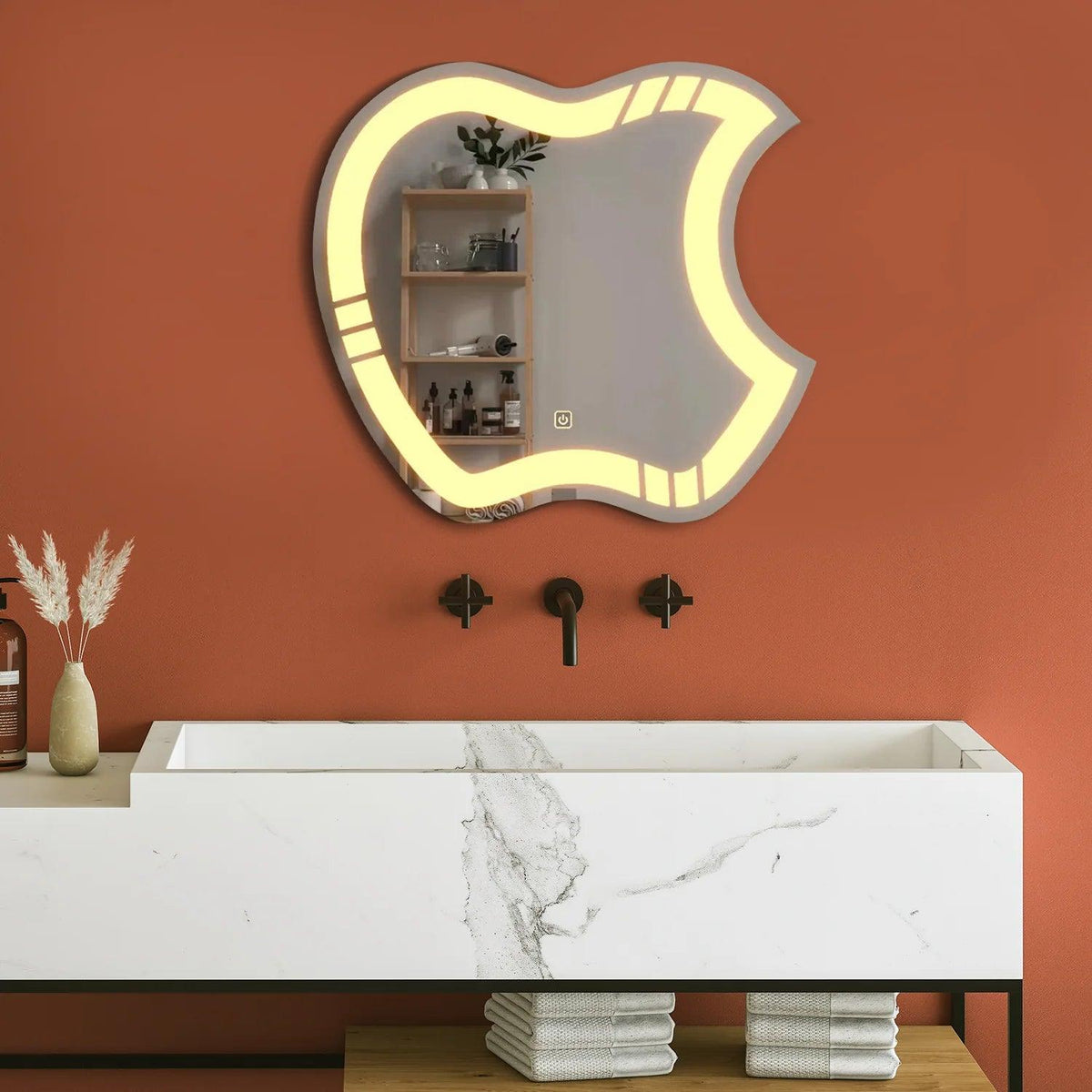 Apple Design LED Bathroom Mirror - Decor Mantra 