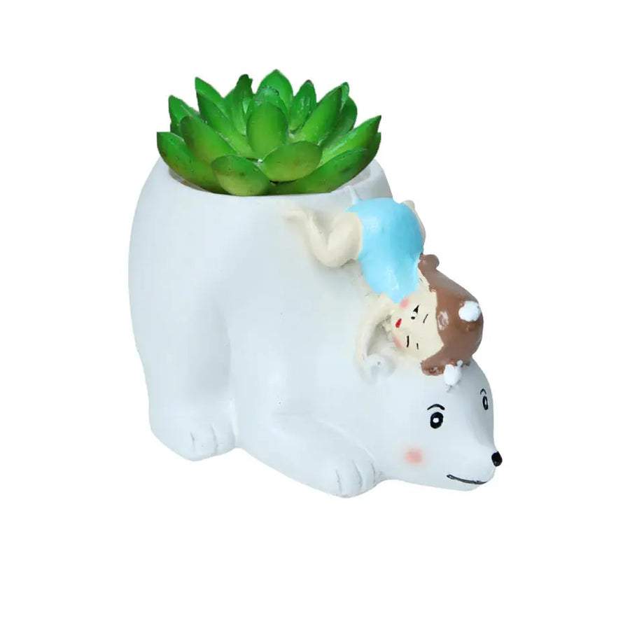 Blue Bear Resin Planter Pot 