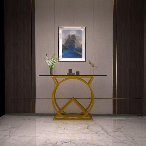 Modern Dream Arts Iron Frame Console Table - Decor Mantra 