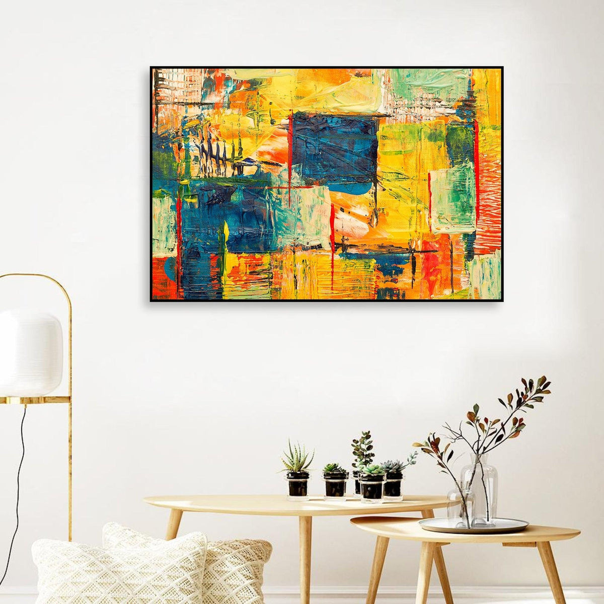Abstract Art Wall Painting Floating Canvas - Decor Mantra 