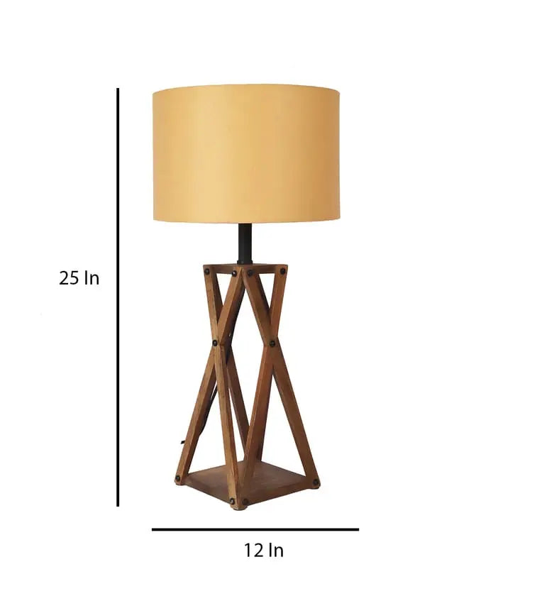 Elegant Aera Lamp with Beige Shade and Natural Base DECORMANTRA