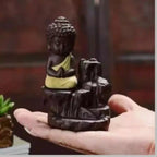 Meditating Monk Buddha Idol Smoke Backflow Incense Holder - Harshita Craft