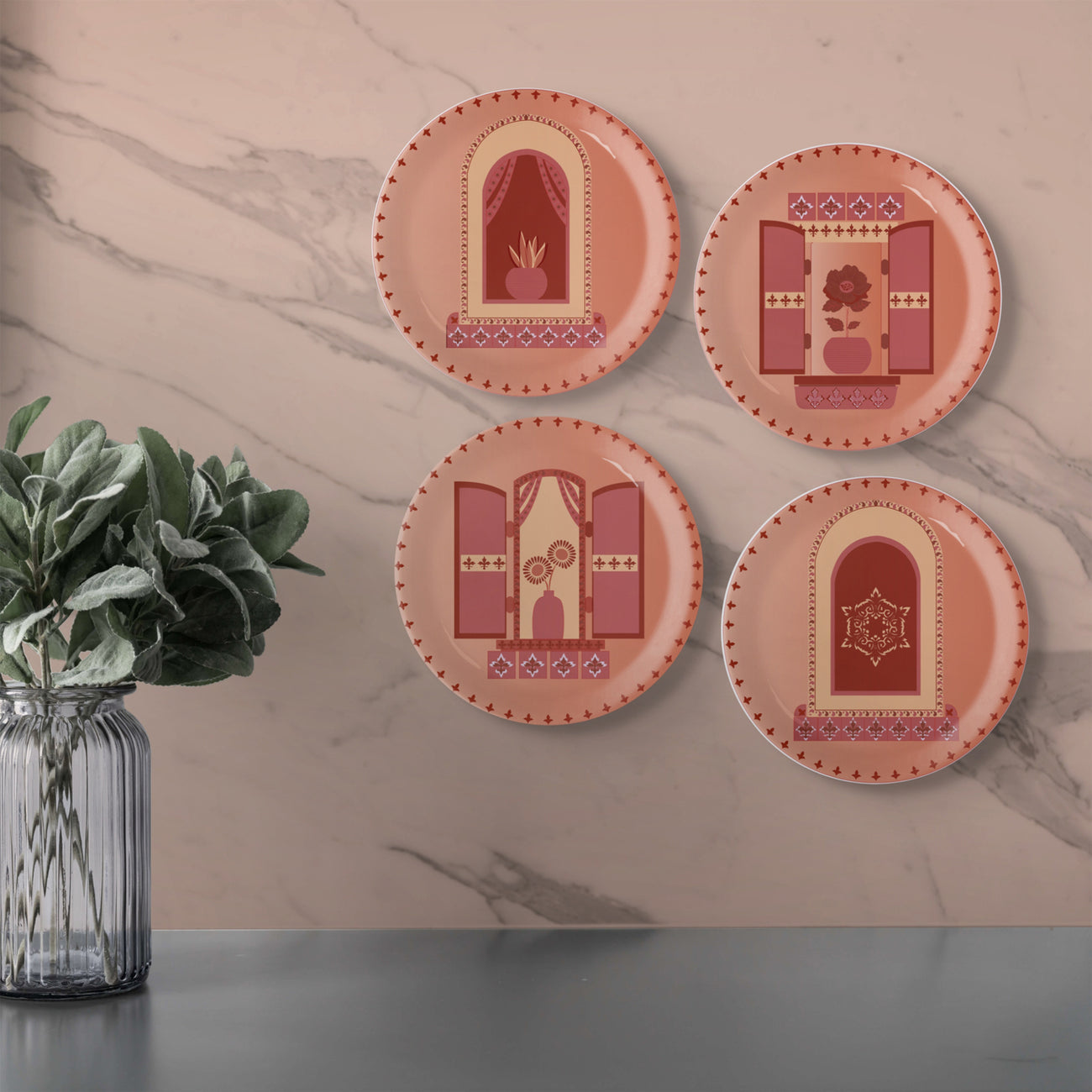 Vibrant Bohemian Art for Spaces window daisy porcelain plate