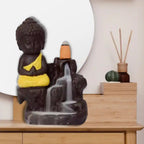 Meditating Monk Buddha Idol Smoke Backflow Incense Holder - Harshita Craft