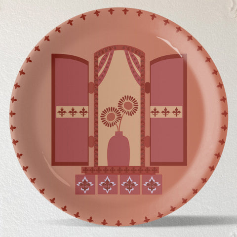 Vibrant Bohemian Art for Spaces window daisy porcelain plate