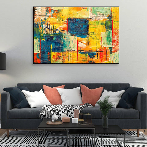 Abstract Art Wall Painting Floating Canvas - Decor Mantra 