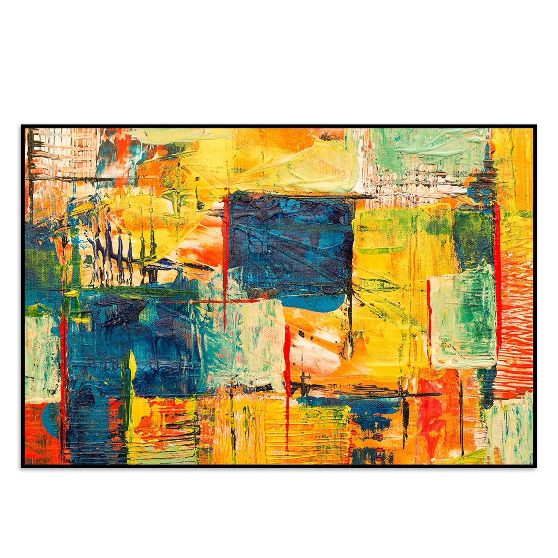 Abstract Art Wall Painting Floating Canvas - Decor Mantra 