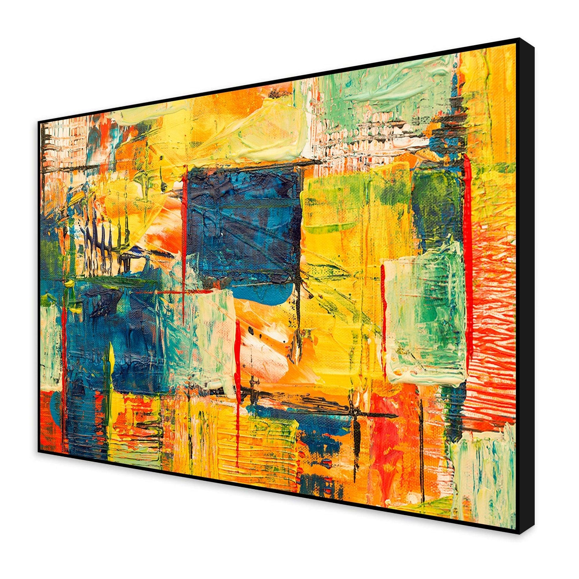 Abstract Art Wall Painting Floating Canvas - Decor Mantra 