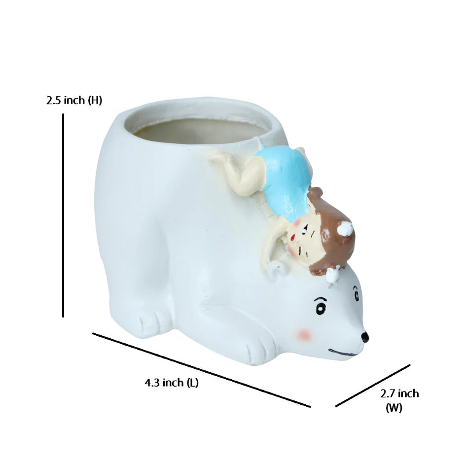 Blue Bear Resin Planter Pot 