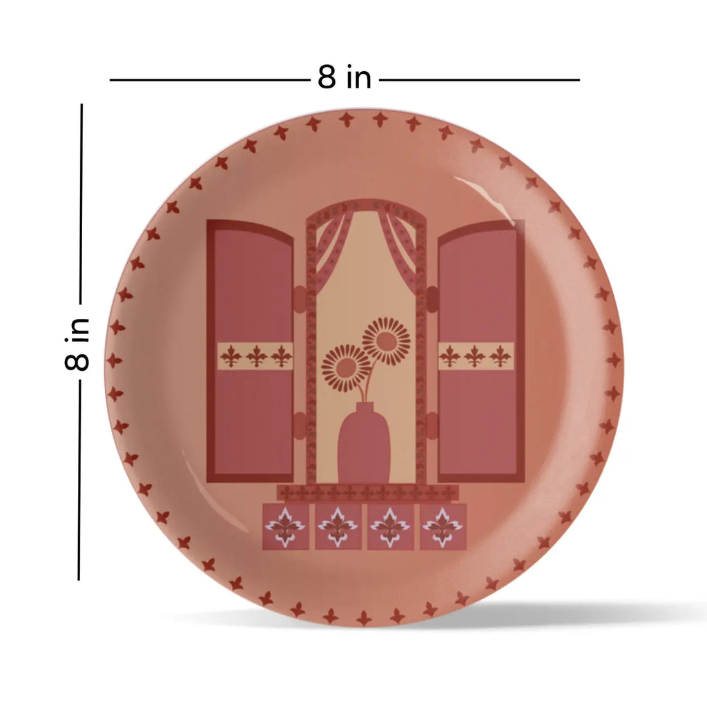 Vibrant Bohemian Art for Spaces window daisy porcelain plate - Harshita Craft