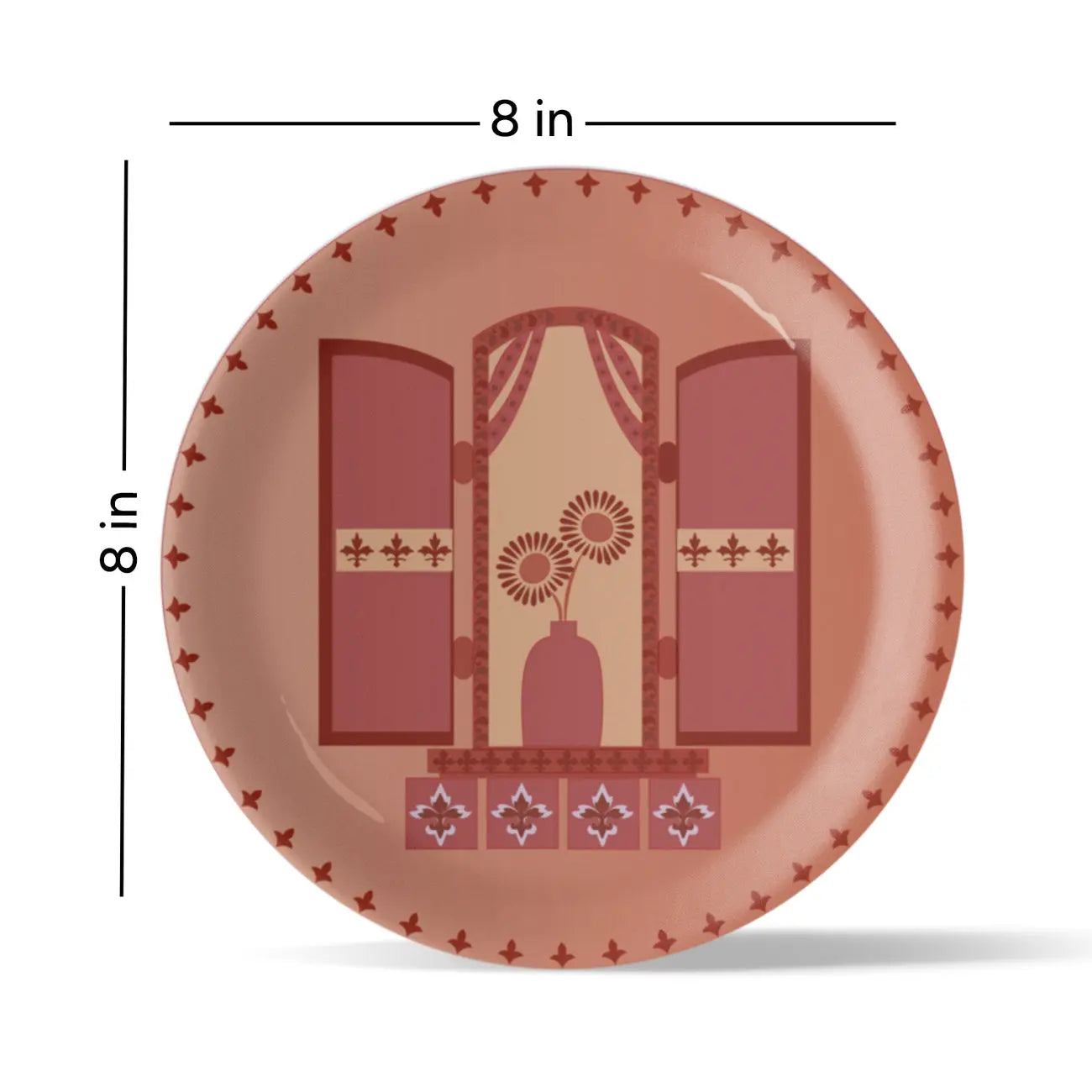 Vibrant Bohemian Art for Spaces window daisy porcelain plate - Harshita Craft