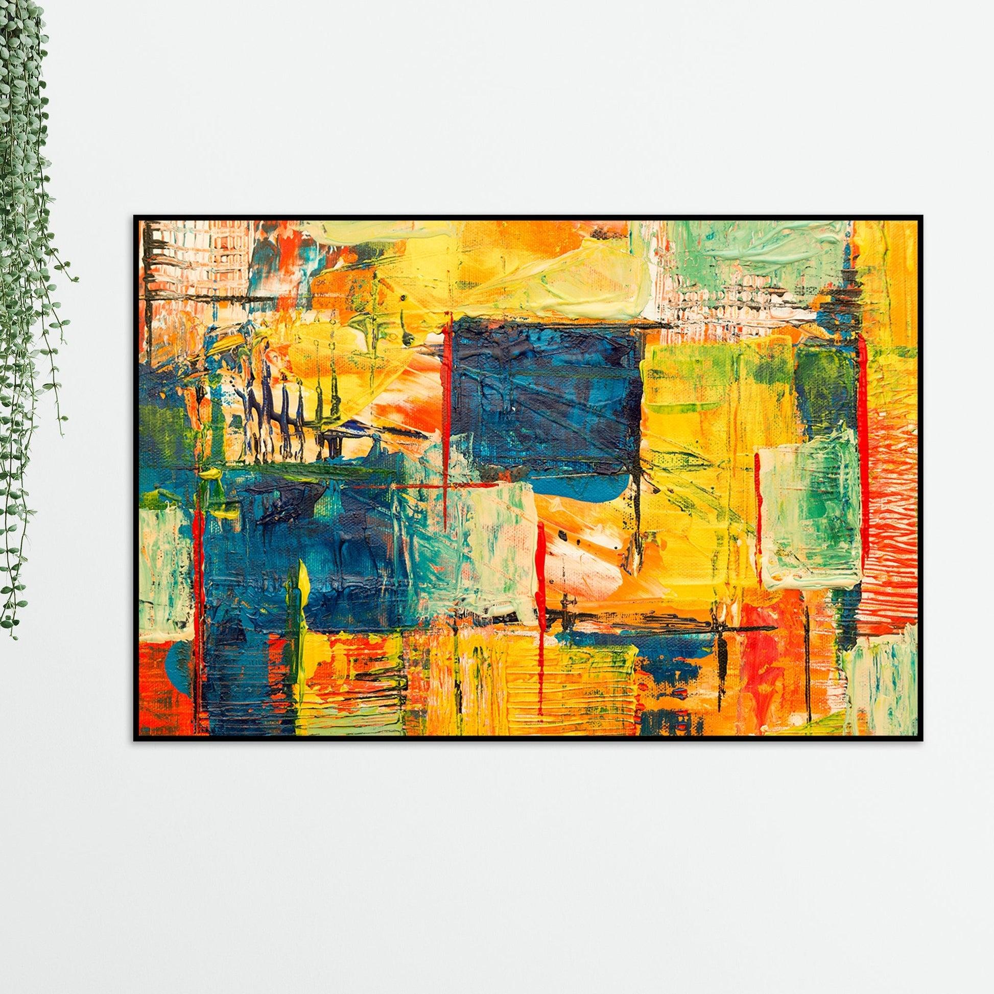 Abstract Art Wall Painting Floating Canvas - Decor Mantra 