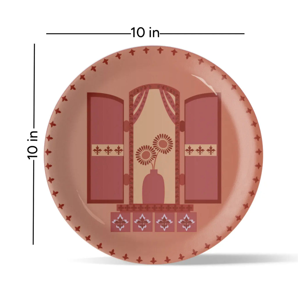 Vibrant Bohemian Art for Spaces window daisy porcelain plate - Harshita Craft