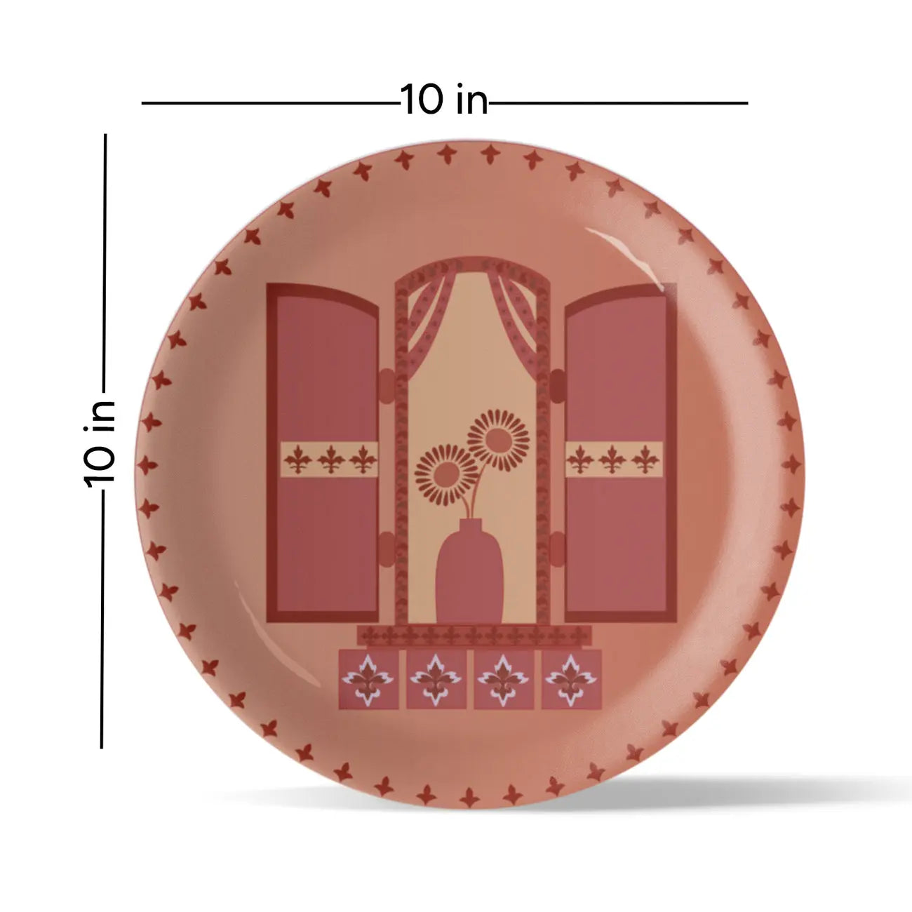 Vibrant Bohemian Art for Spaces window daisy porcelain plate - Harshita Craft