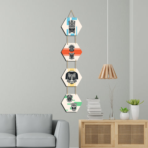 Tiki Masks Decorative Wooden Wall Hanging Art Decor Item for Home