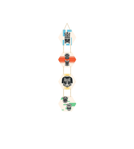 Tiki Masks Decorative Wooden Wall Hanging Art Decor Item for Home