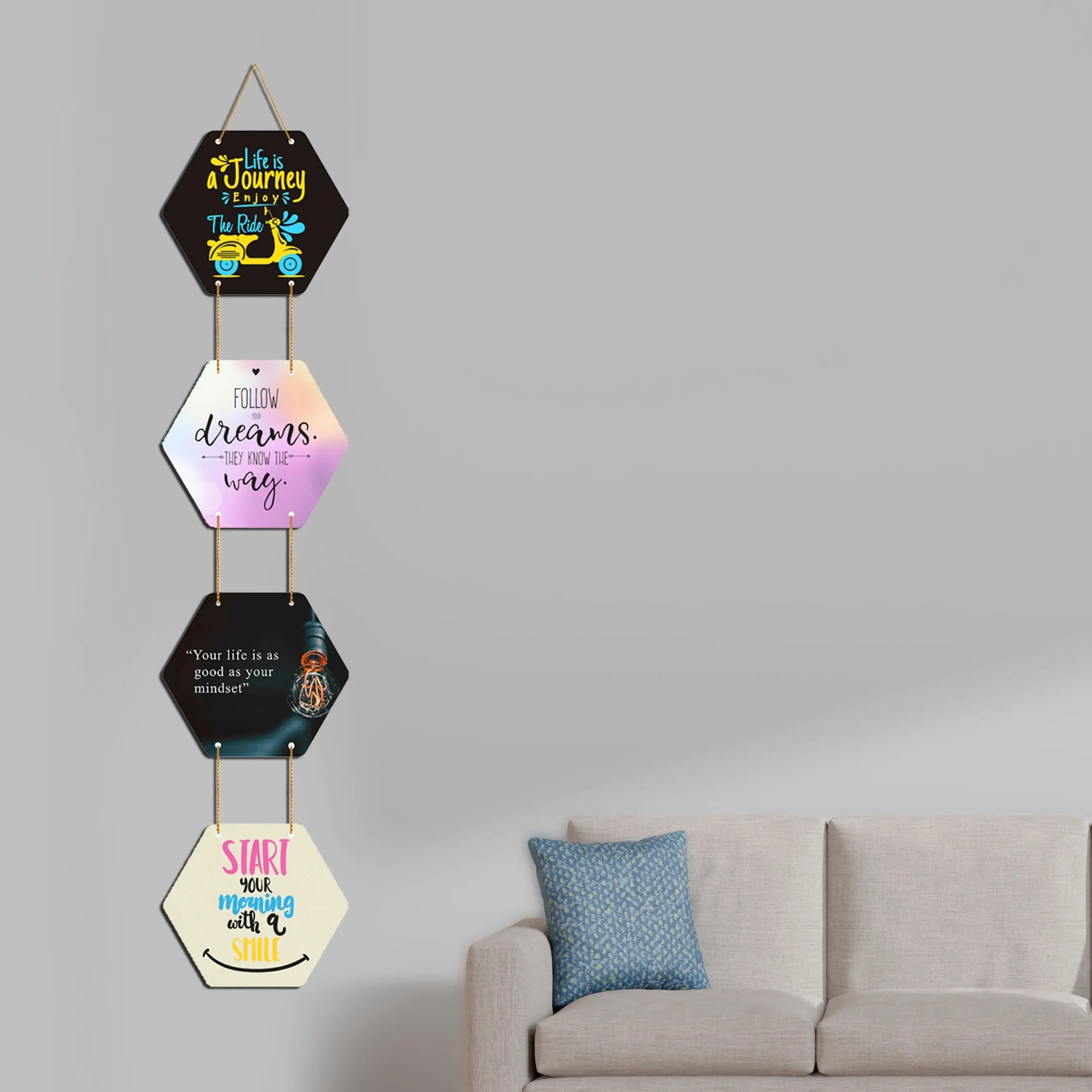 TRUEFAB Positive Quotes Wooden Wall Hanger for Home|Office|Living Room|Gift HARSHITA CRAFT