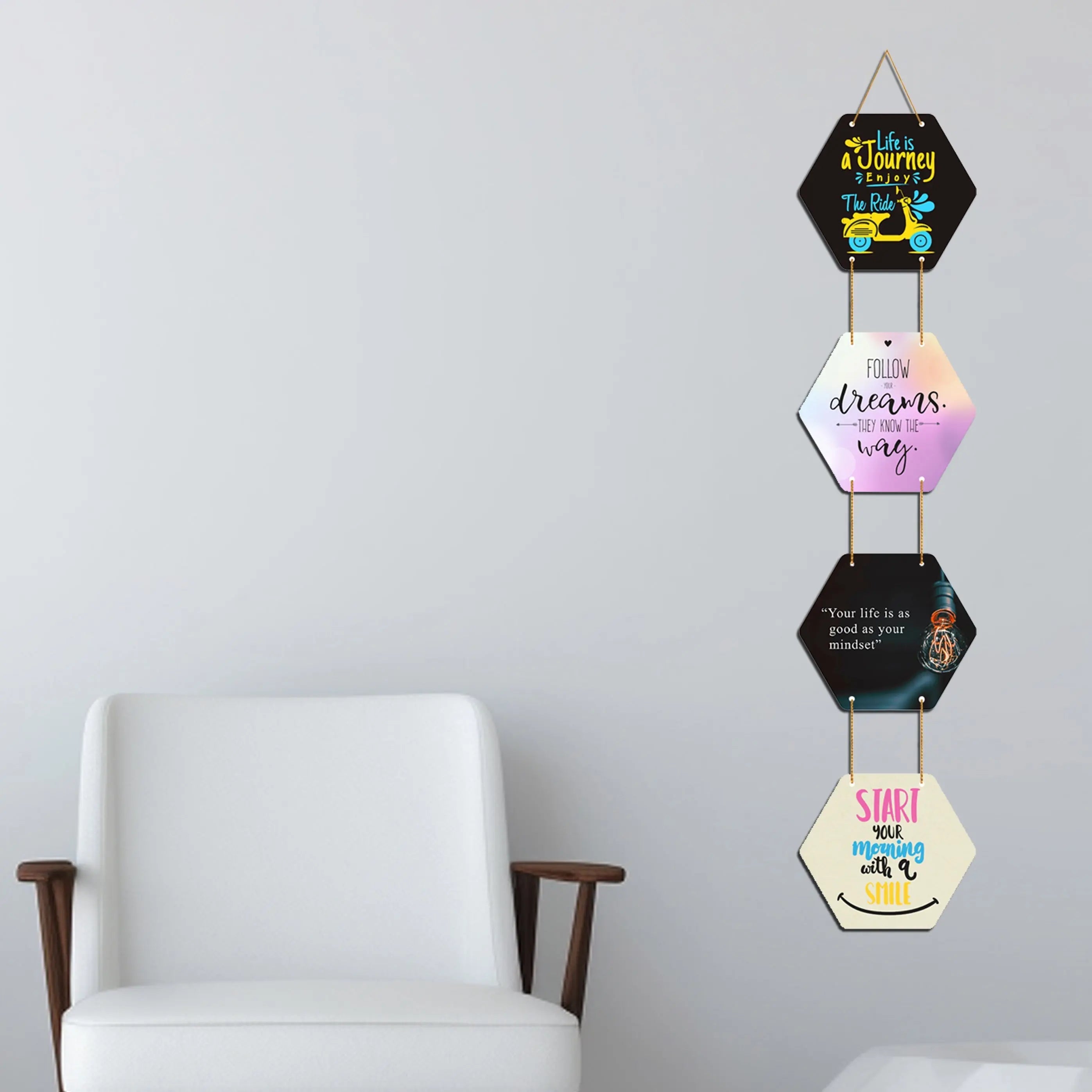 TRUEFAB Positive Quotes Wooden Wall Hanger for Home|Office|Living Room|Gift HARSHITA CRAFT
