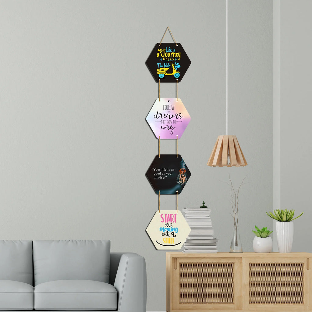 TRUEFAB Positive Quotes Wooden Wall Hanger for Home|Office|Living Room|Gift HARSHITA CRAFT