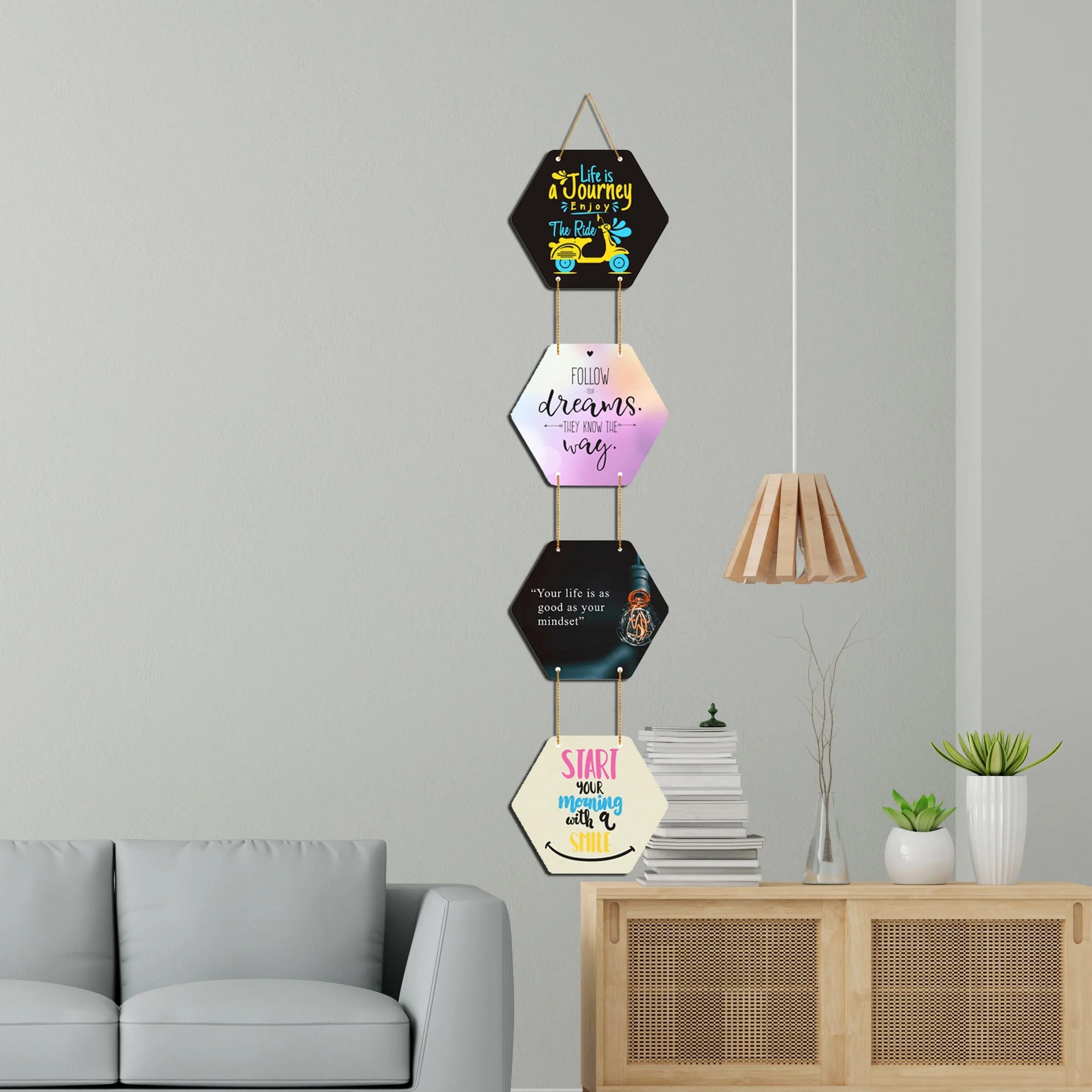 TRUEFAB Positive Quotes Wooden Wall Hanger for Home|Office|Living Room|Gift HARSHITA CRAFT