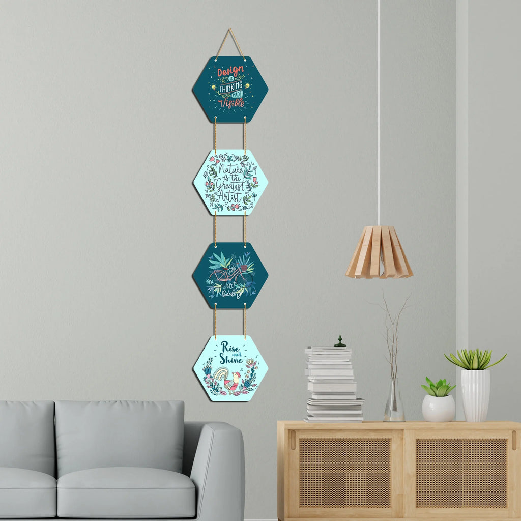 Rise and Shine Quotes Wooden Wall Hanger for Home|Office|Living Room|Gift - Harshita Craft