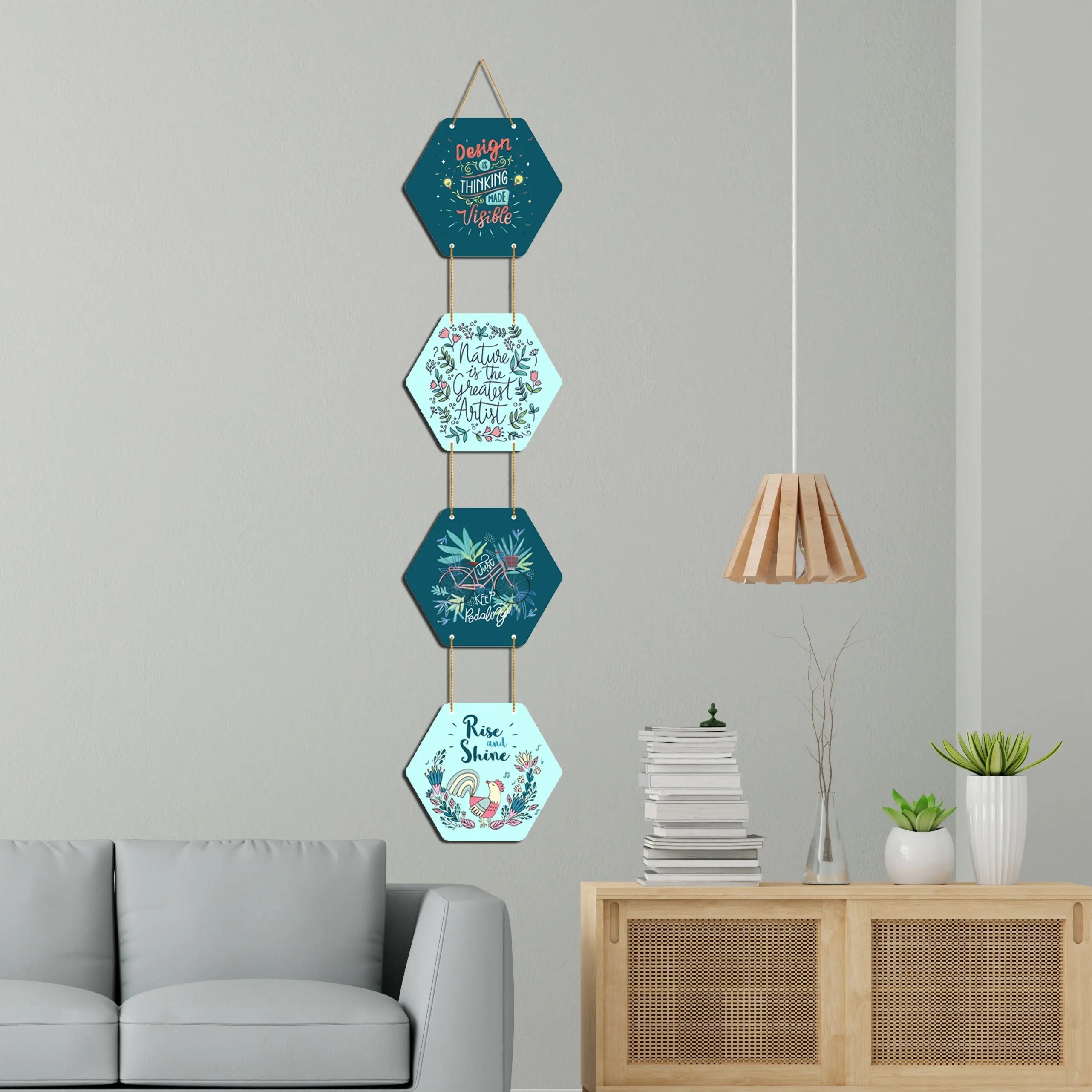 Rise and Shine Quotes Wooden Wall Hanger for Home|Office|Living Room|Gift - Harshita Craft