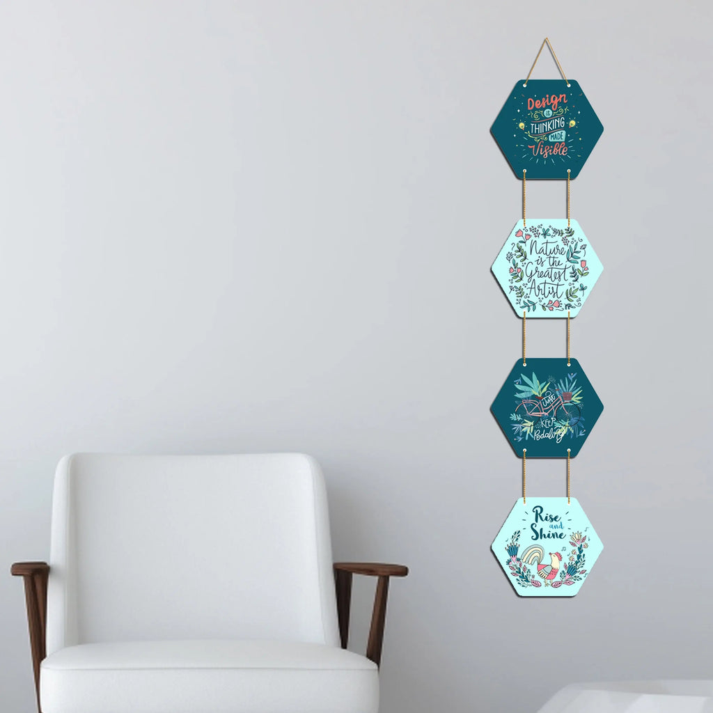 Rise and Shine Quotes Wooden Wall Hanger for Home|Office|Living Room|Gift - Harshita Craft