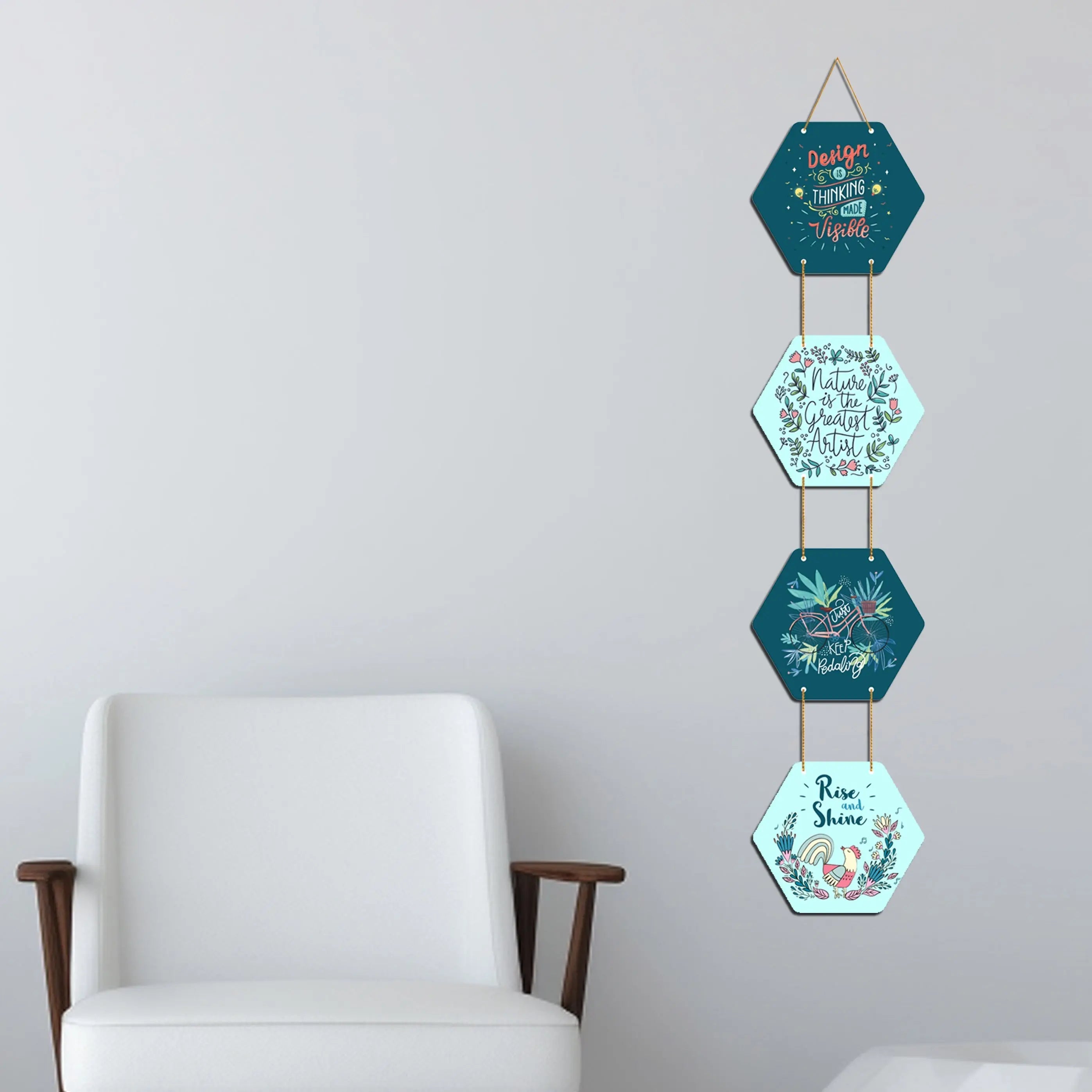 Rise and Shine Quotes Wooden Wall Hanger for Home|Office|Living Room|Gift - Harshita Craft