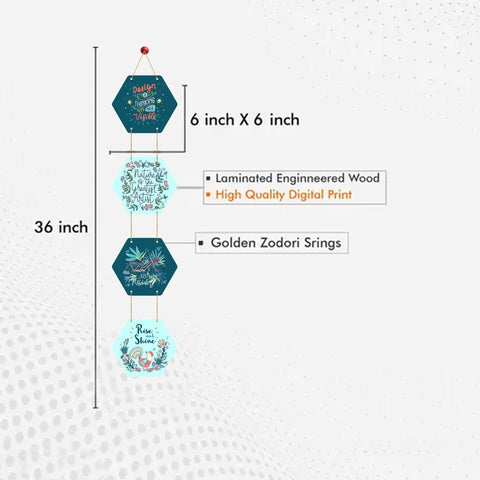 Rise and Shine Quotes Wooden Wall Hanger for Home|Office|Living Room|Gift