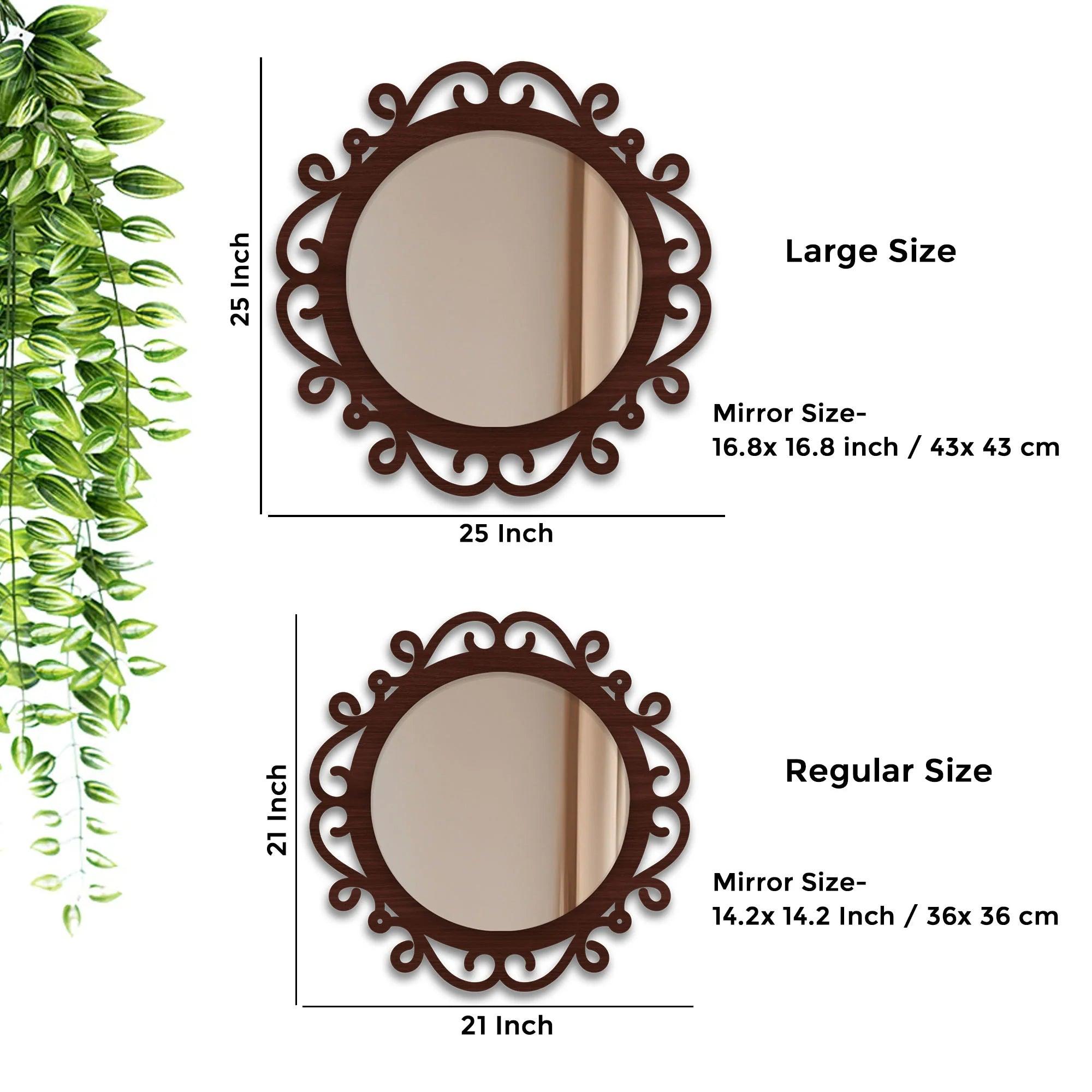 Beautiful Elegance Designer Wooden Frame Wall Mirror - Decor Mantra 