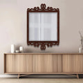 Beautiful Elegance Square Shape Designer Wooden Frame Wall Mirror - Decor Mantra 