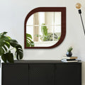 Beautiful Leaf Shape Design Decorative Wooden Wall Mirror - Decor Mantra 