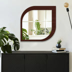 Beautiful Leaf Shape Design Decorative Wooden Wall Mirror - Decor Mantra 