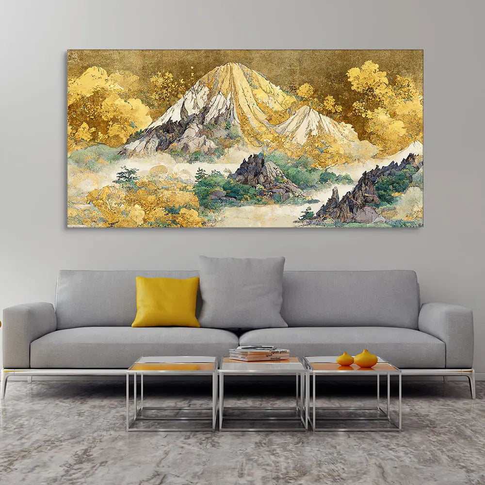 Beautiful Mountain Scenery Premium Canvas Wall Painting Harshita Crafts