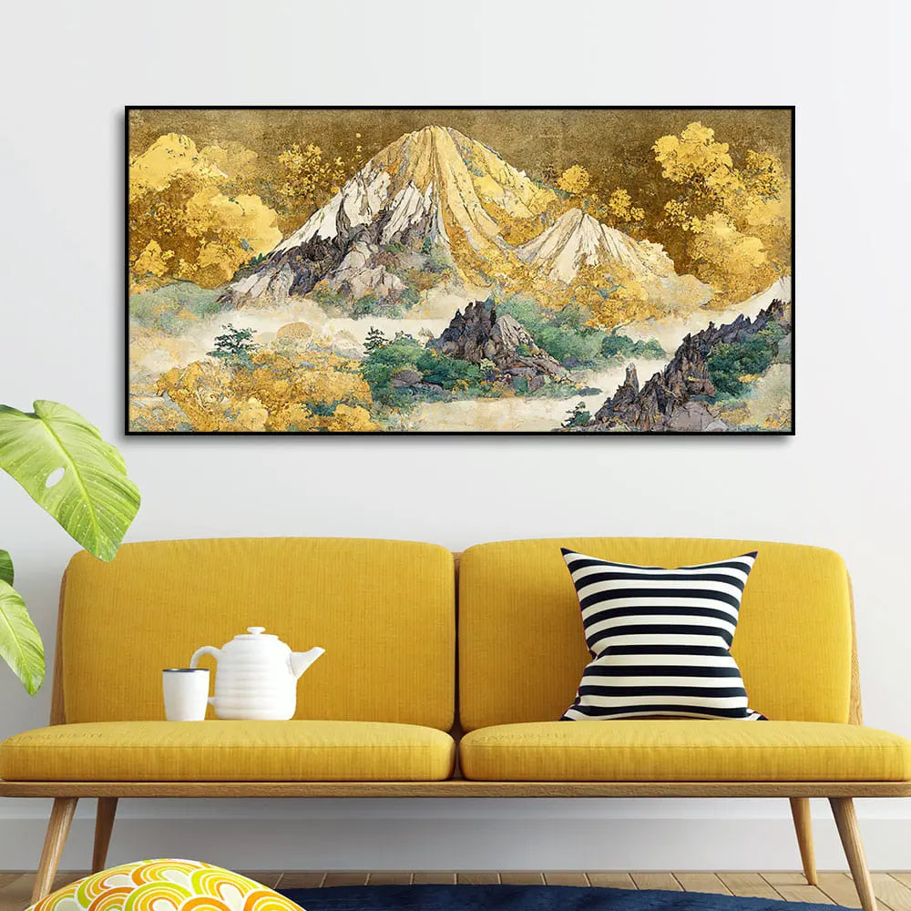 Beautiful Mountain Scenery Premium Canvas Wall Painting Harshita Crafts