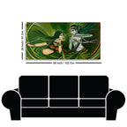Beautiful Radha Krishna Playing with Flute Canvas Wall Painting