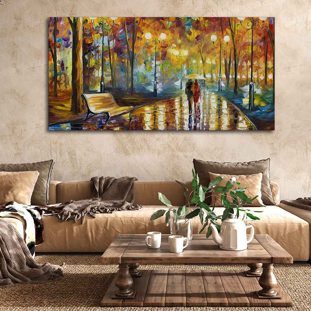 Beautiful Rain's Rustle Wall Painting Harshita Crafts