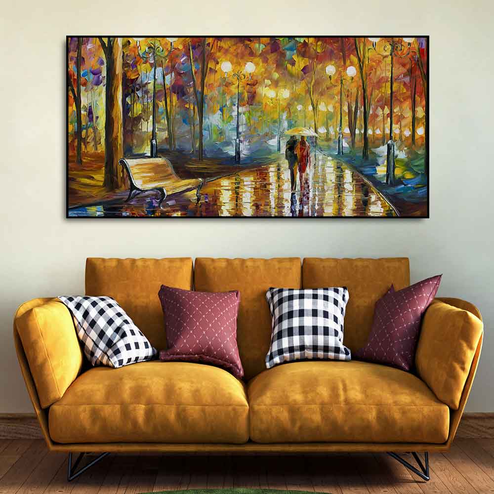 Beautiful Rain's Rustle Wall Painting Harshita Crafts