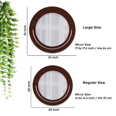 Beautiful Rounded Shape Designer Vanity Wooden Wall Mirror - Decor Mantra 
