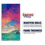 Beautiful Ship in the Sea Scenery Premium Canvas Wall Painting