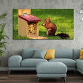 Beautiful Wall Painting of Squirrel Eating Food