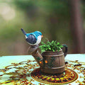 Resin Mini Watering Can Planter with Cute Bird - Harshita Craft