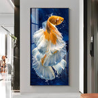 Golden Fish Premium Acrylic Vertical Wall Art