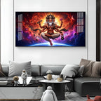 God Brahma Glass Finish Horizontal Wall Art