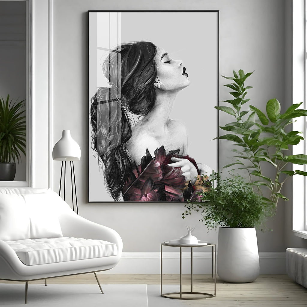 Charm Of Modern Girl Premium Acrylic Vertical Wall Art