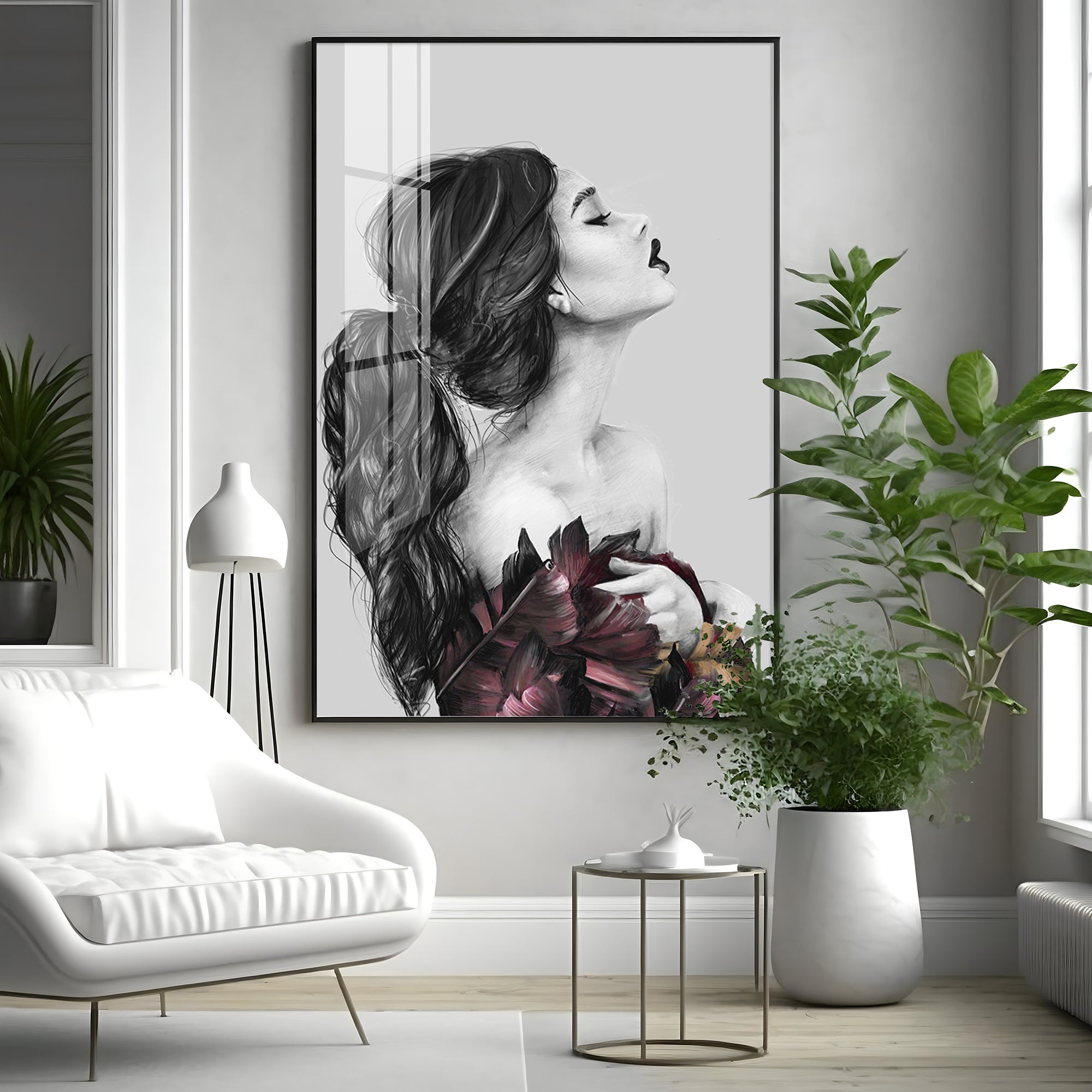 Charm Of Modern Girl Premium Acrylic Vertical Wall Art