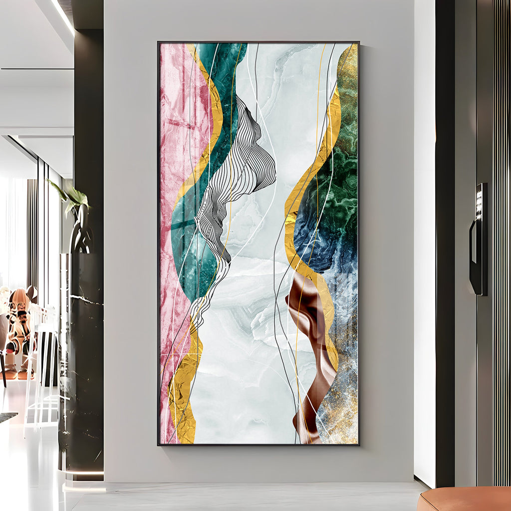 Celestial Marble Fusion Premium Acrylic Vertical Wall Art